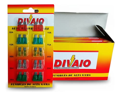 Blister X 10 Fusibles Ficha Plano Surtido 10a A 30a